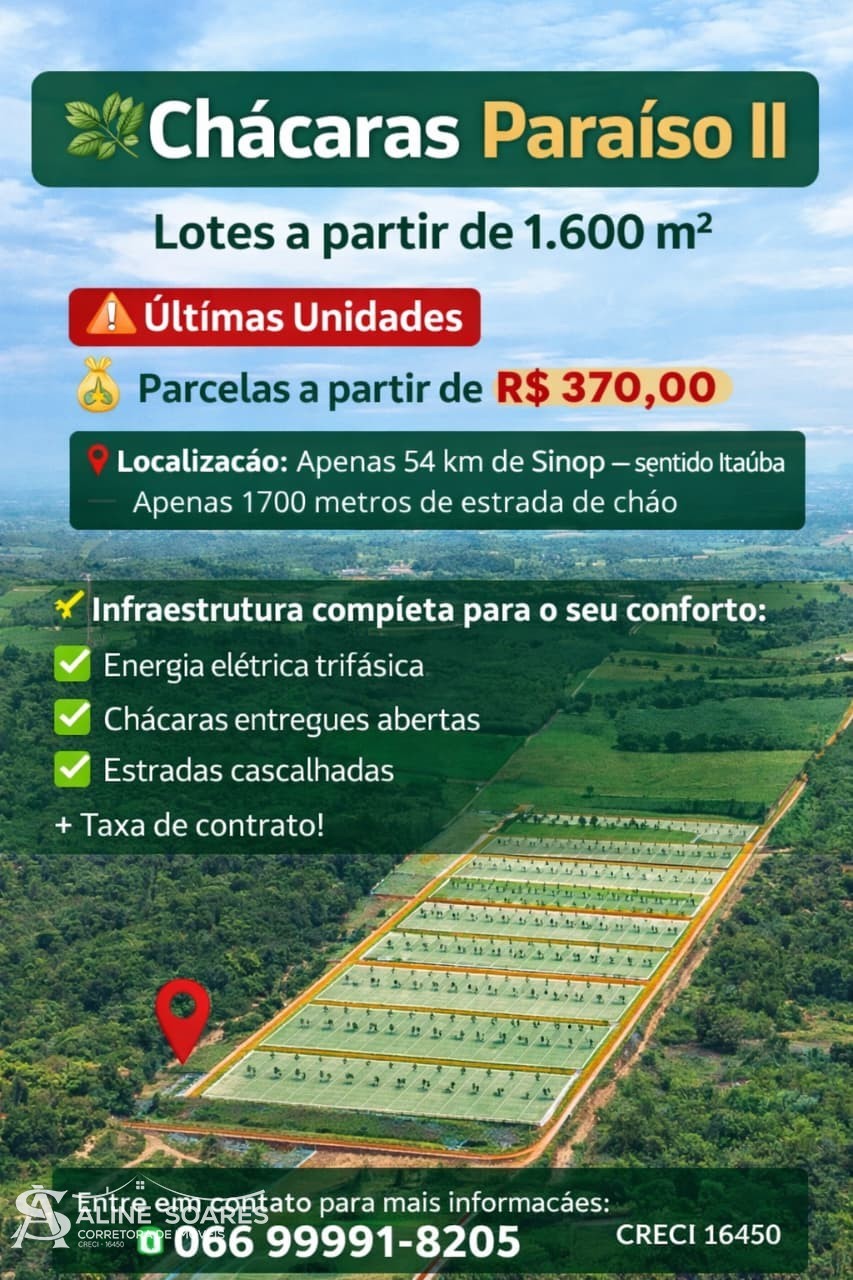 CHÁCARA A VENDA PARAÍSO LL